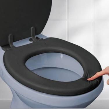 Imagem de Tampa para Vaso Sanitário Universal – Assento Almofadado Macio, Instalação Simples e Limpeza Prática (Preto)