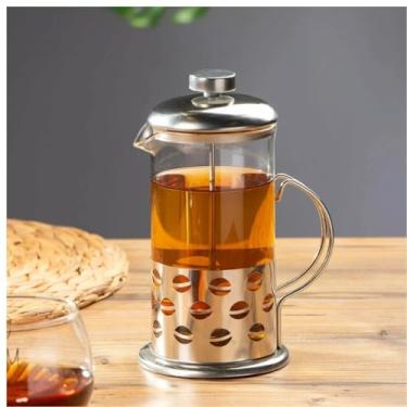 Imagem de Prensa Francesa Cafeteira 350ml Vidro Inox Cremeira