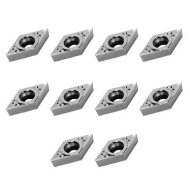 Imagem de Ruimou 10 peças de inserções de carboneto DCMT070204, acessórios de máquina de lâmina giratória, cortadores de inserções de carboneto de torno CNC