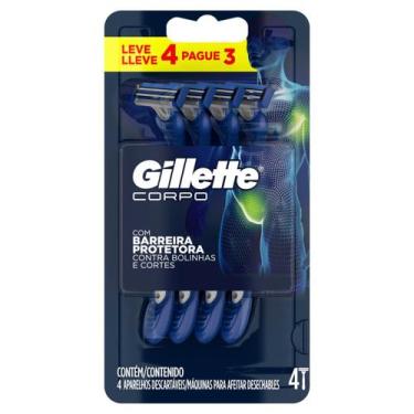 Imagem de Aparelho de Barbear Gillette Prestobarba Corpo Proteção 4 Unidades