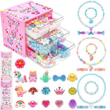 Imagem de Conjunto de joias BEKALERZ para meninas de 3 a 10 anos com anéis e col