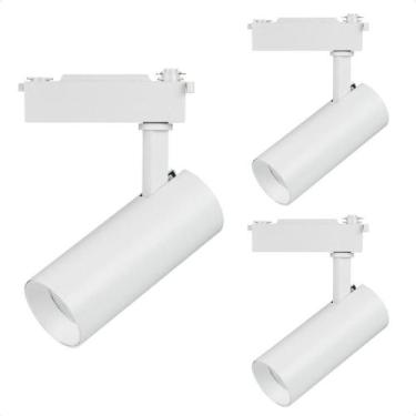 Imagem de Kit 3 Spot Longo Led Mr16 Para Trilho Eletrificado Branco 6500k Frio -