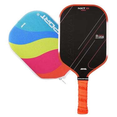 Imagem de AMA SPORT Raquete de pickleball de fibra de carbono aprovada pela USAPA 16 mm Pickleball Raquete de pickleball com superfície texturizada de fricção com núcleo de favo de mel PP de propulsão (NXT 01