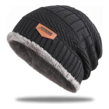 Imagem de Touca De Lã Forrada Pelúcia Gorro Frio Super Confortavel