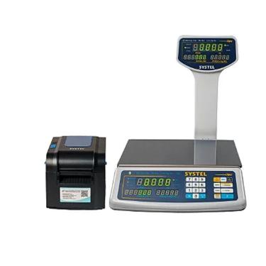 Imagem de Combo Balança Systel Clipse Torre Branca 15kg + Impressora Térmica Quo Novo