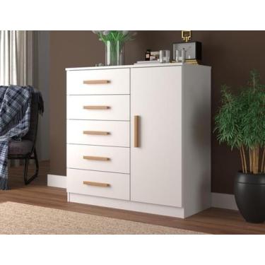 Imagem de Comoda Sapateira New Monaco 1 Porta 5 Gavetas - Evidencia Moveis, Bran