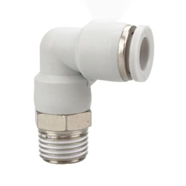 Imagem de 1/20.3 cm 1/10.2 cm 3/20.3 cm 1/5.1 cm macho x 4 6 8 10 12 14 16 mm tubo cotovelo latão pneumático conector push in para compressor de ar (10-03)