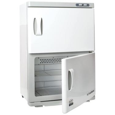 Imagem de Aquecedor de Toalha Elétrico Duplo com Bandeja Coletora de Água e 4 Prateleiras em Aço Inoxidável para 48 Toalhas Faciais, 110V