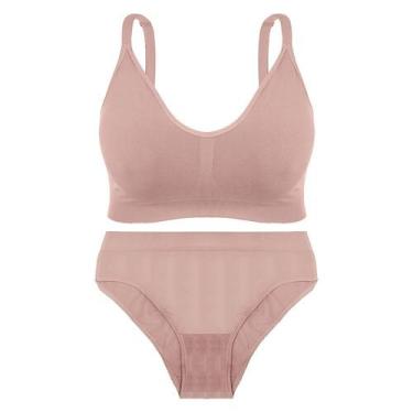 Imagem de Conjunto de Lingerie Lupo Plus Size, Nude, XG