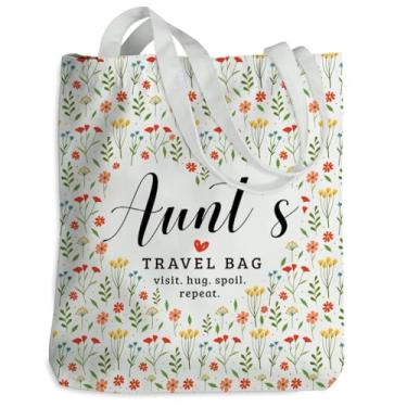 Imagem de Sacola colorida de viagem para a praia para tia, ideias de presente de aniversário de casamento, Natal, aniversário, sobrinha para tia, mulher, tia, acampamento, compras, compras