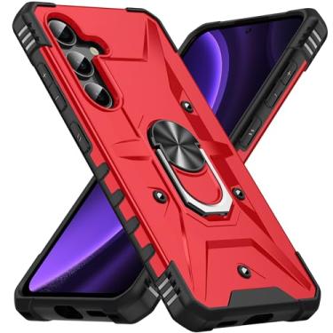 Imagem de SORAKA Capa para Samsung Galaxy A56 5G com suporte para anel,PC rígido e TPU macio,proteção dupla 2 em 1,compatível com suportes magnéticos para carros