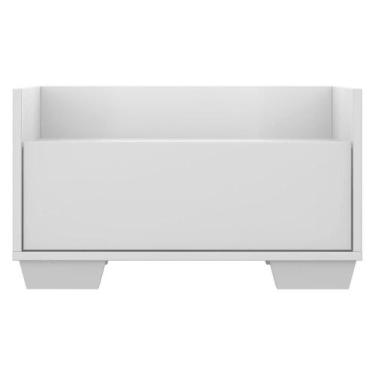 Imagem de Mesa de Cabeceira 60 Cm com Pés Quadrados Multimóveis Branca - MULTIMO