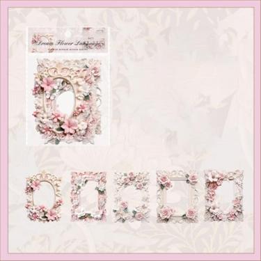 Imagem de 10 molduras de papel de artesanato vintage para scrapbook, janela de flores, moldura de papel decorativo para diário de lixo, suprimentos vintage para scrapbook, kit de fabricação de cartões, molduras