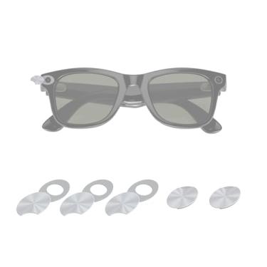 Imagem de Capa com bloqueio de luz LED compatível com óculos inteligentes Ray-Ban Meta Wayfarer/Skyler/Headliner, acessórios para óculos bloqueadores de luz LED rotativos - Pacote com 5 - Prata