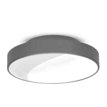 Imagem de Plafon Painel Sobrepor 2 Lâmpadas Redondo Soquete E27 Prata