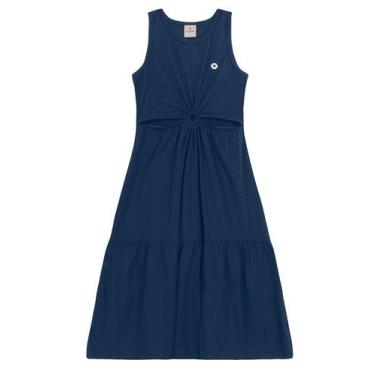 Imagem de Vestido infantil menina com recortes Brandili, 6, Azul