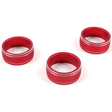 Imagem de Bishop Tate 2015-2019 para Subaru WRX/STi puxadores de ar condicionado interior do carro capa de botão decoração guarnição acessórios de liga de alumínio vermelho 3 peças