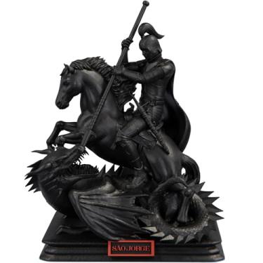 Imagem de Estátua São Jorge e o Dragão - Santo Guerreiro (Cor Nox Sanguine)