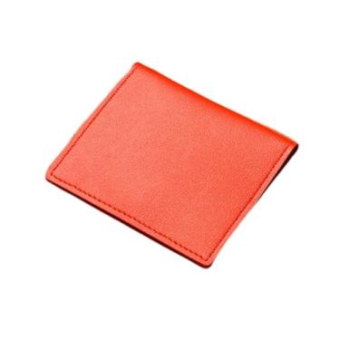 Imagem de Carteira minimalista de cor sólida, porta-moedas fina, porta-cartão de crédito feminino, Vermelho