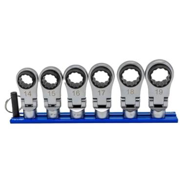 Imagem de VIM 6 peças 12PT Nano Flex Offset RATCHETING Conjunto de acessórios - 3/20.3 cm Drive (14-19 mm)
