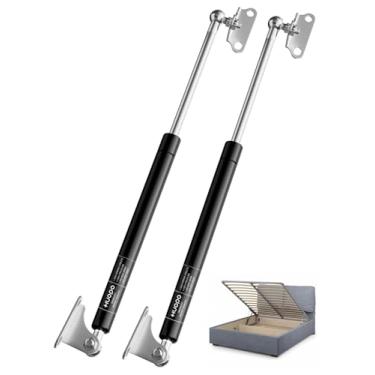 Imagem de HUOPO 51 cm, 45 kg/445 N, suporte de mola de choque a gás para porta de cama de trailer, tampa pesada de porão, escotilha de piso, conjunto de 2 com suporte de montagem