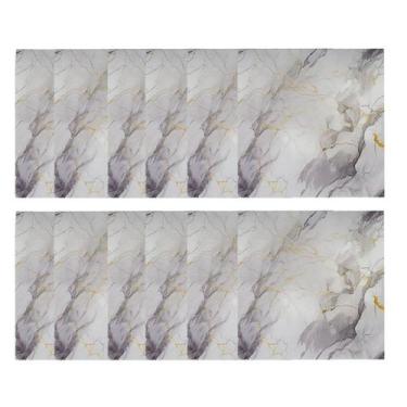 Imagem de Placa Adesiva Marmore Falso Papel De Parede Autocolante Kit 10 Uni Dec