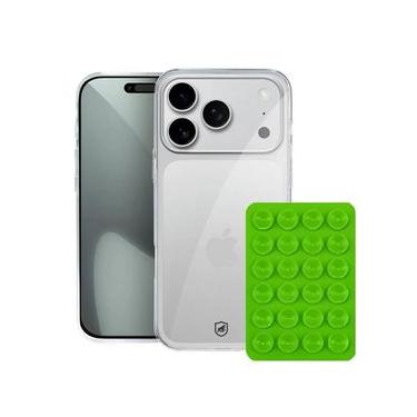 Imagem de Kit Capa Crystal Slim para iPhone 17 Pro +  Ventosa - Verde - Gshield