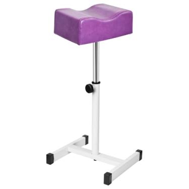 Imagem de Ysyqkn Apoio para os pés para manicure e pedicure, banqueta para salão de beleza com massagem nos pés, cadeira com apoio para as pernas e altura, Roxo