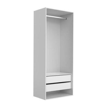 Imagem de Guarda-Roupa Modulado New Tuyo 2 Gavetas e 1 Cabideiro Branco 90 cm - 