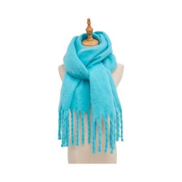 Imagem de Cachecol De Luxo Feminino Em Cashmere, Xale Grosso E Quente, Clássico 