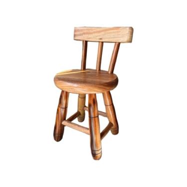 Imagem de Banco Com Encosto Em Madeira MaciçA — Um AuxíLio Ao Estudo E Um Assento ConfortáVel Para CriançAs(COM VERNIZ)