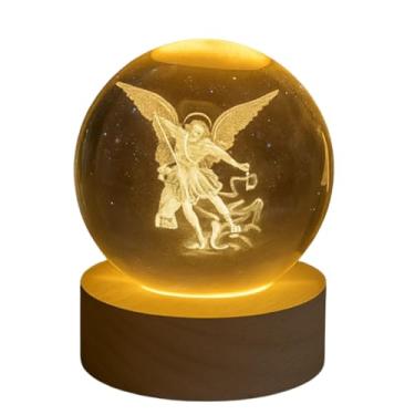 Imagem de Luminária de Mesa Devocional São Miguel Arcanjo 6cm – Luz de Proteção e Fé com Design Religioso para Oratórios, Quartos e Decoração Espiritual Premium