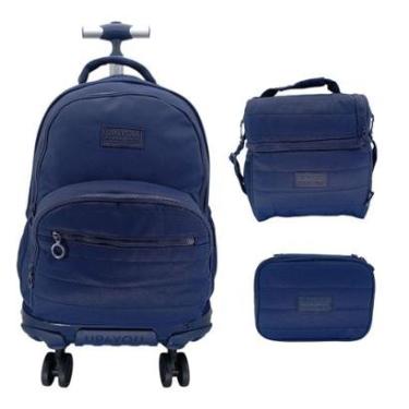 Imagem de Kit Mochila De Rodinha 360 Graus + Lancheira + Estojo 49642-Masculino