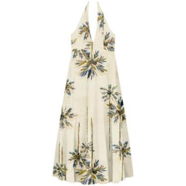 Imagem de Vestido Longo Estampado Frente Única Com Decote Em V-Feminino