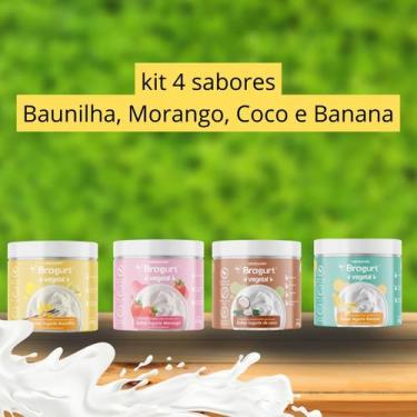Imagem de Kit Degustação Bragurt 4 Sabores VegetaisCoco, Morango, Baunilha, Bana