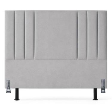 Imagem de Cabeceira Queen Estofada Cama Box 160 Cm Moderna Veludo Frame Cinza