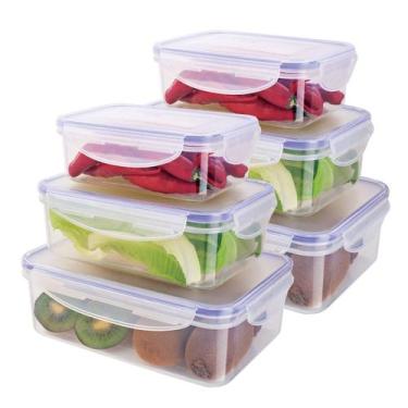 Imagem de Pote De Marmita Conjunto 6 Peças Azul Pode Ir Ao Microondas - Euro Hom