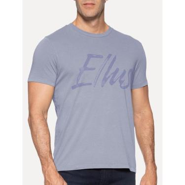 Imagem de Camiseta Ellus Masculina Maxi Logo Classic Brush Azul Médio-Masculino