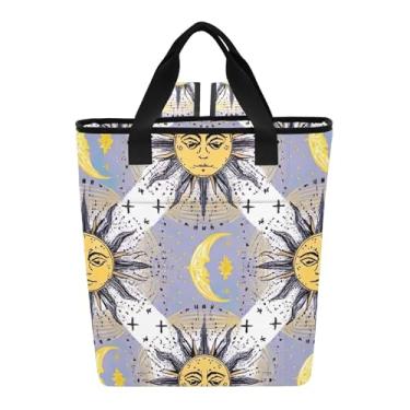 Imagem de Joitme Bolsa térmica lateral macia Mystic Sun Moon Yellow Purple Backpack Coolers impermeável 36 latas mochila refrescante para mulheres viagens