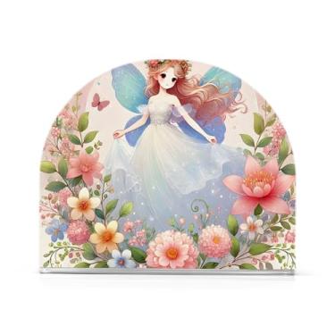 Imagem de Porta-guardanapos rosa princesa fada, suporte de guardanapo com peso, pacote com 2, bandeja de guardanapo para banheiro