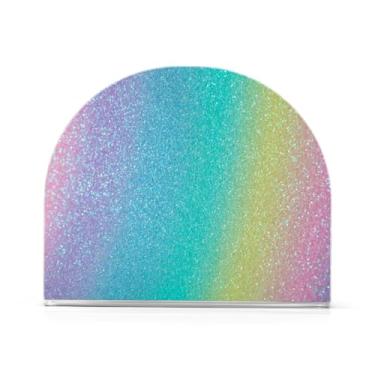 Imagem de Porta-guardanapos iridescentes com glitter arco-íris para cozinha, 1 pacote, porta-guardanapos de hóspedes para banheiro, porta-guardanapos em pé