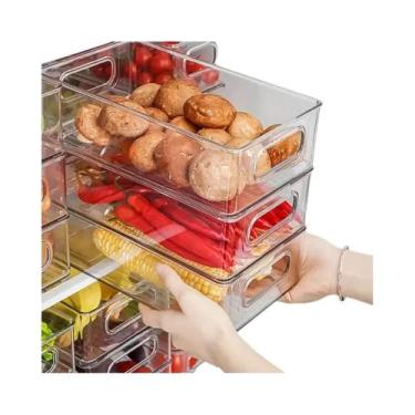 Imagem de Organizador De Refrigerador Transparente, Durável E Fácil De Limpar, C