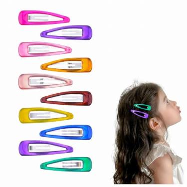 Imagem de Jelly Finish Clipes de cabelo arco-íris para pequenos grampos de cabelo transparentes de metal presilhas de 5 cm com acabamento em gel estético, 10 peças, grampos de cabelo bonitos, presilhas de