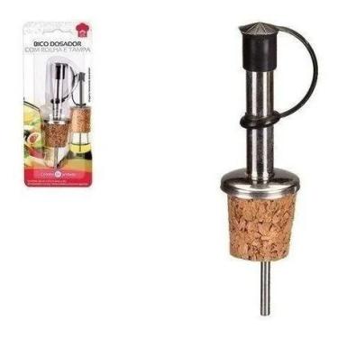 Imagem de 2 Unidade Bico Dosador Inox Com Rolha E Tampa Azeite Garrafa - Art Hou