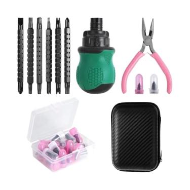 Imagem de harayaa Kit com 29 peças de ferramentas para reparo rápido de furos em pneus de bicicleta, incluindo pregos de borracha.