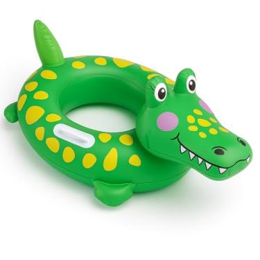 Imagem de Boia Infantil com Assento Jacaré, 70 cm, PVC Resistente, Rosa, Para Crianças de 3 Anos ou Mais, Suporta Até 25 kg