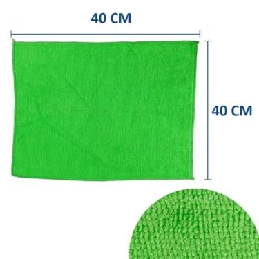 Imagem de Kit 12 Panos de Microfibra 40x40cm Multiuso para Limpeza Doméstica, Cozinha, Carro e Escritório com Alta Absorção e Secagem Rápida (6 UN)