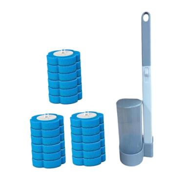 Imagem de YWJLQH Conjunto de Escova Sanitária com 18 Refis de Limpeza, Kit para Vaso Sanitário de Parede, Suporte para Escova de Banheiro, Cinza, Tamanho real