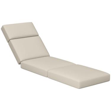 Imagem de Almofadas de espreguiçadeira para ambientes externos, 203 x 66 x 10 cm para móveis ao ar livre - Almofada de substituição à prova d'água para sala de estar e pátio, almofada grossa resistente ao