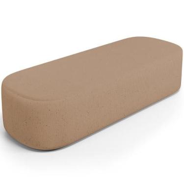 Imagem de Puff Decorativo Orgânico Para Living Quarto 140cm Doha W01 Linho Bege 